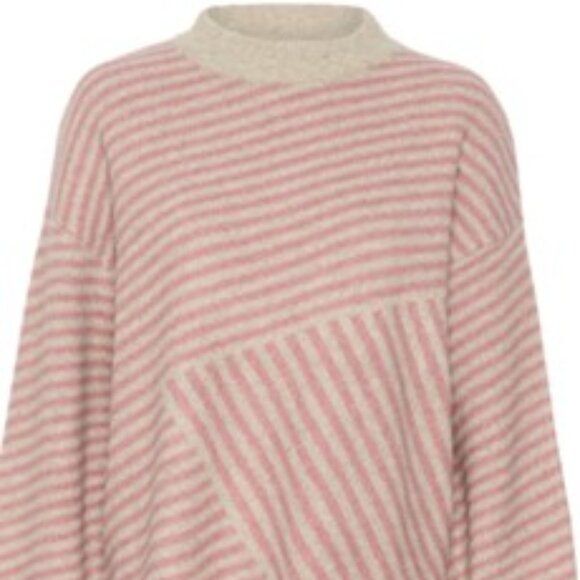 NWT Kaffe  Women's Cowl Neck Sweater - Burgundy and Beige size medium - Picture 10 of 12